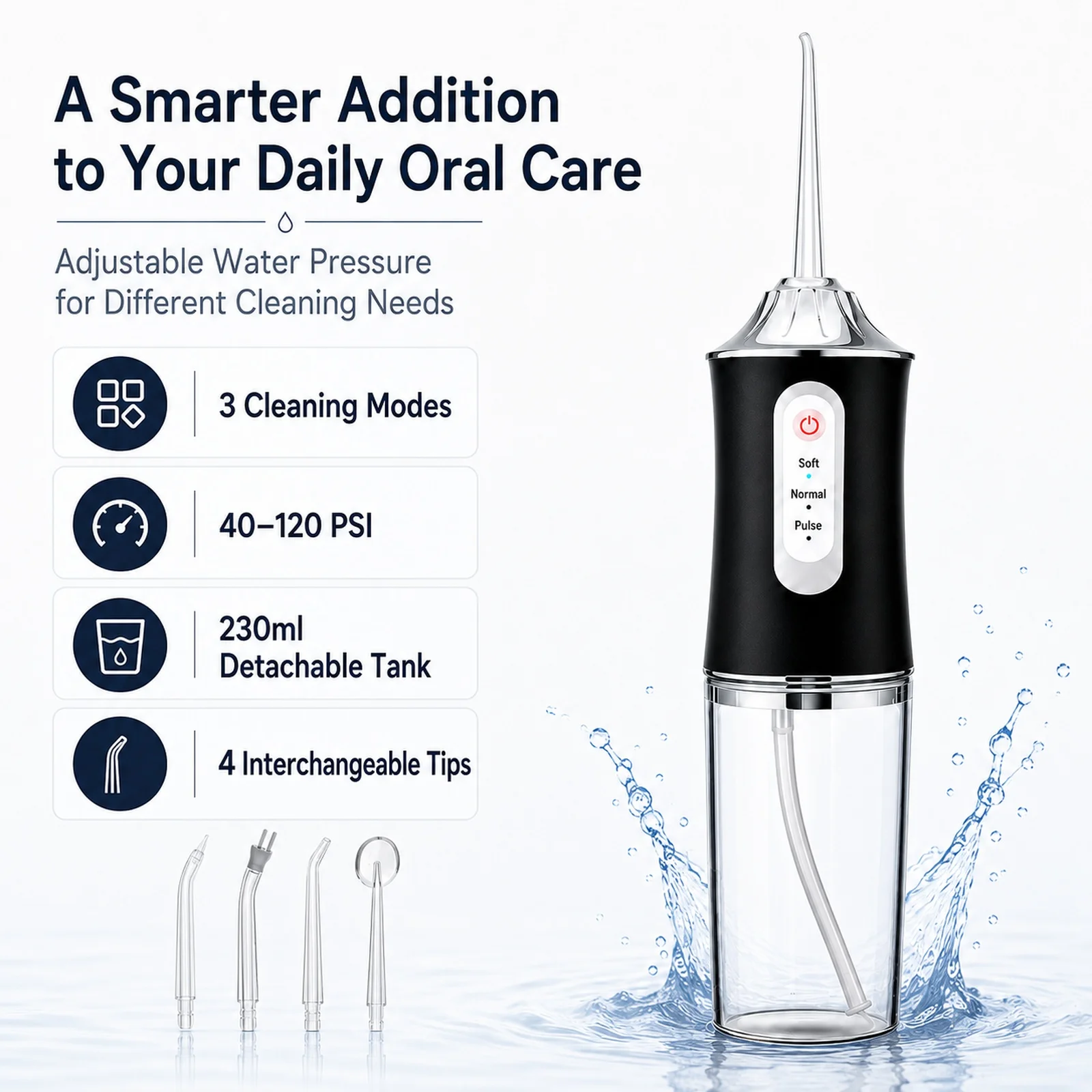 Pro Dental Oral Irrigator Flosser Removal Cleaning Wireless Brush Ipx7 Store Water Floss Irigator Waterpick For Tooth Mouth