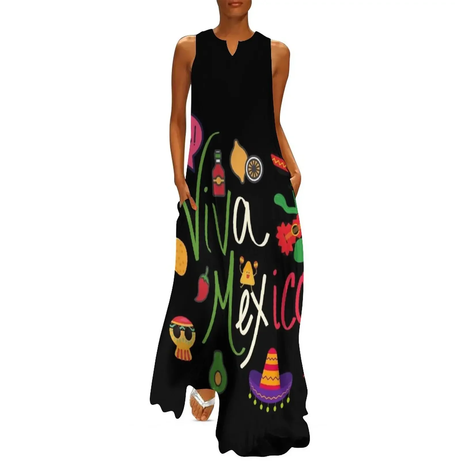 

Viva Mexico Cinco de mayo Long Dress womens dress dress women's summer dresses 2025 ladies dresses for special occasion
