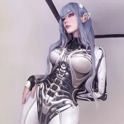 Cyber Punk Machanical Robot Sexy Bodycon Jumpsuit For Women 3D Print Playsuit Halloween Cosplay Costume Y2K Anime Gothic Tights