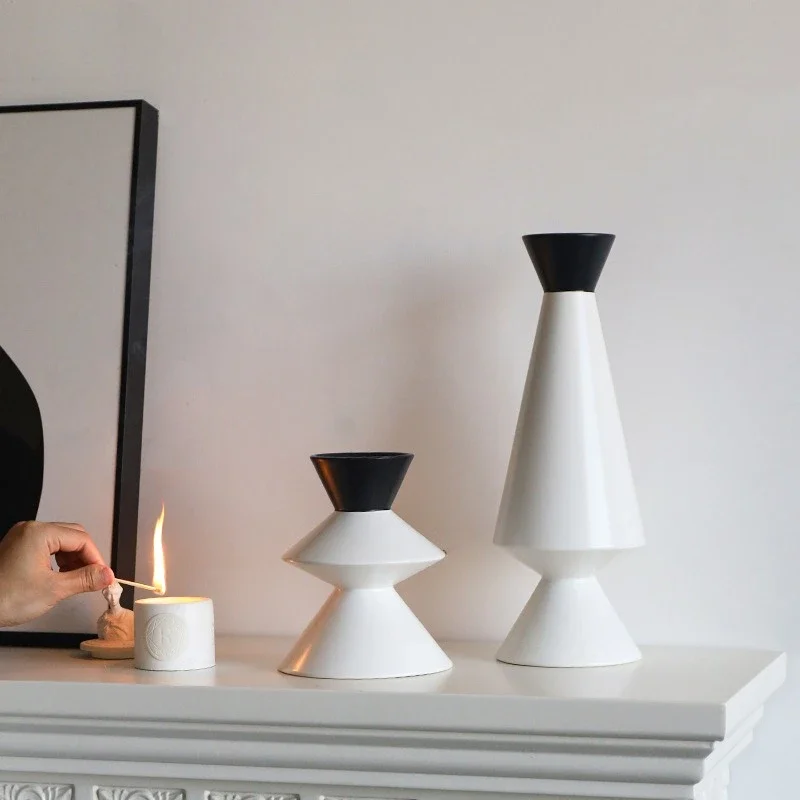 

Высокая керамическая ваза в стиле дзен, скандинавская геометрическая ваза для цветов для отеля, гостиной, обеденного стола, украшение для дома в скандинавском стиле