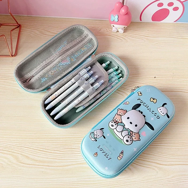 Kawaii Hello Kitty Pencil Case MINISO Anime Kuromi Lovely Children Cartoon Pencil Case High-capacity Pencil-box Wholesale New