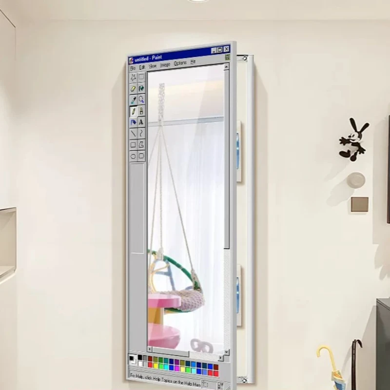 Modern Simple Metal Full-Length Mirror, Decorative Household Interior Dressing Mirror, Sleek Premium Mirror for Entryway Bedroom