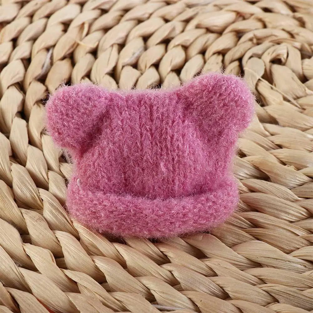 Hat Knitted Mini Knitted Hats Handmade Materials Mini DIY Decorative Cap Cute Colorful Knitted Finger Cap Girls