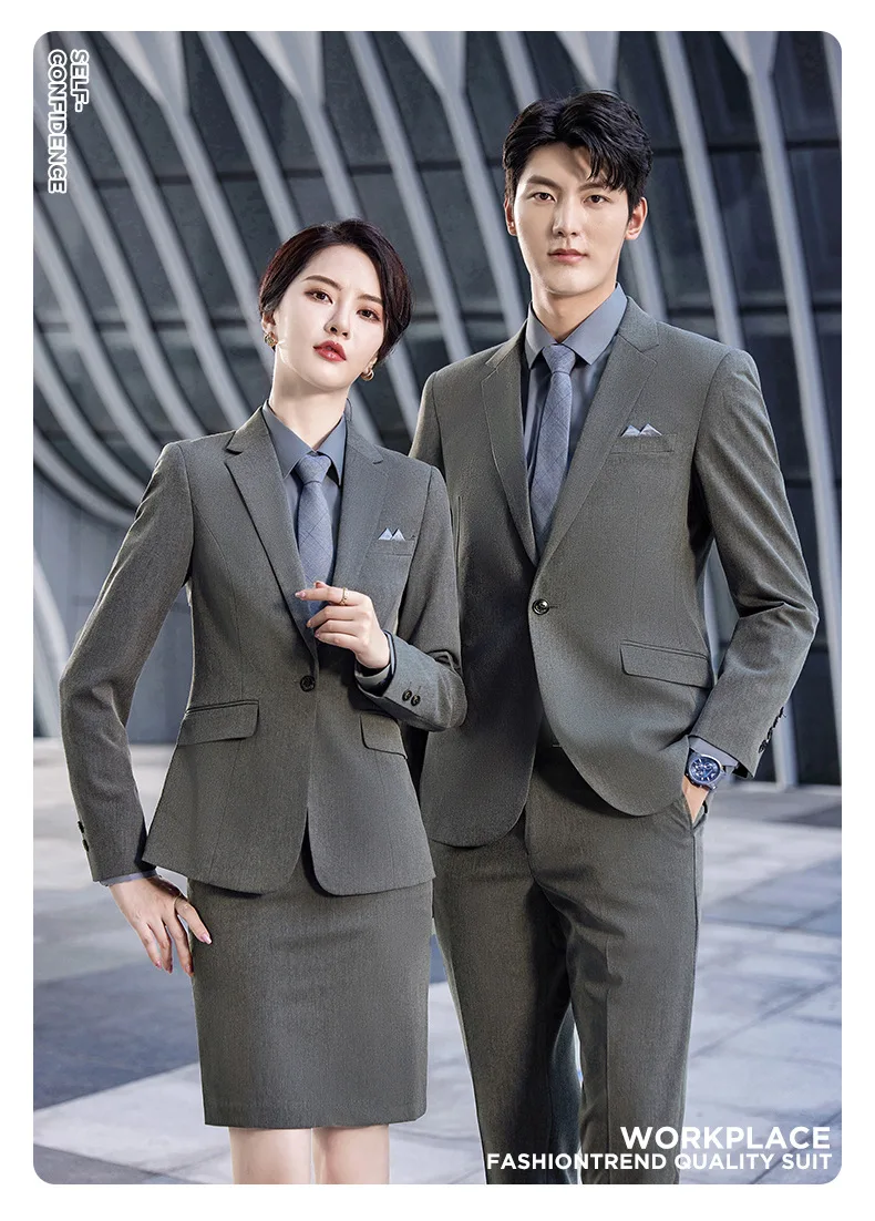 

RM11al wedding button decoration dress sales interview now men and women the same suit suit spring and autumn long-sleeved profe