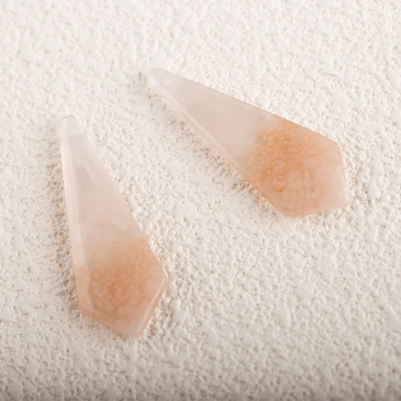 Natural Stone Cherry Agate Water Drop Earrings Beads For Jewelry Making,Gemstone Charms,DIY Necklace,38x13x3mm,6g