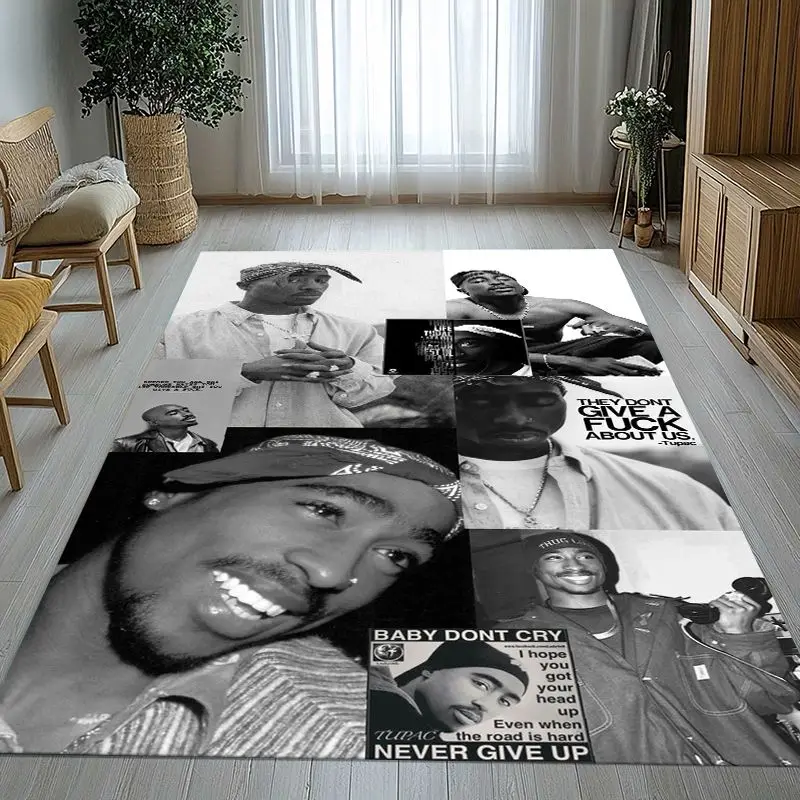 Tupac 2Pac Thug Life West Coast Rap Legend Soft Non-Slip Large Area Rug for Living Room,Bedroom Carpet Mat for Sofa,Home Decor