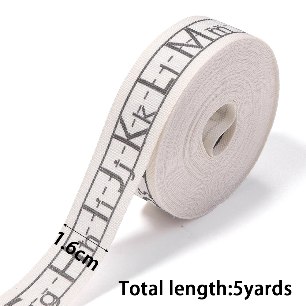 5 Yards/Rolle 16mm bedrucktes Baumwollband mit Buchstaben, handgemachte Schleifen, Geschenkverpackungsband für Geburtstag, Hochzeit, Weihnachten, Partydekoration – Detail 1