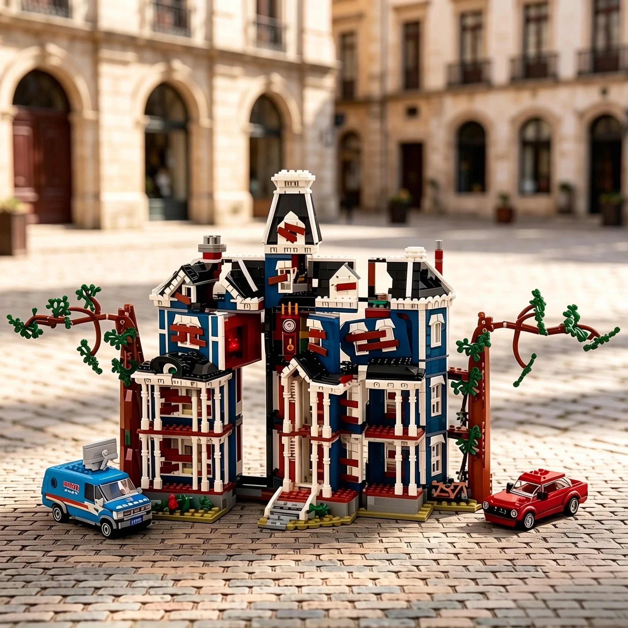 

New 2593PCS Upside Down Creel House Building Blocks Kit - Creative TV Series Model Bricks, DIY Assembly Architecture Toy, Compat