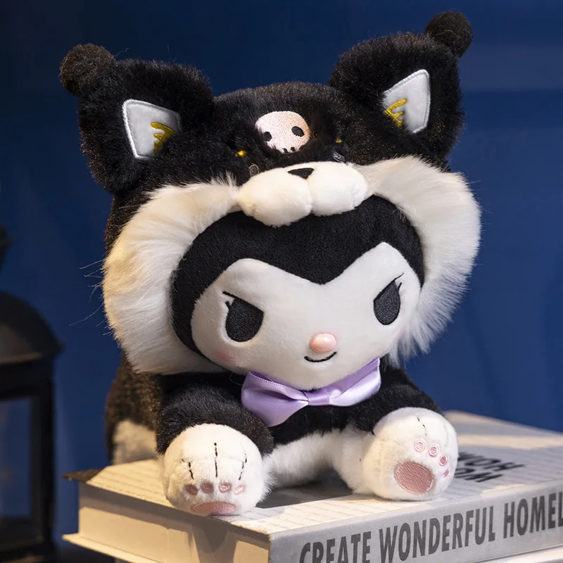 산리오 봉제인형 시바견으로 변신 마이멜로디 인형 쿠로미 시나모롤 장난감 폼폼푸린 부드러운 포차코 베개 어린이 선물