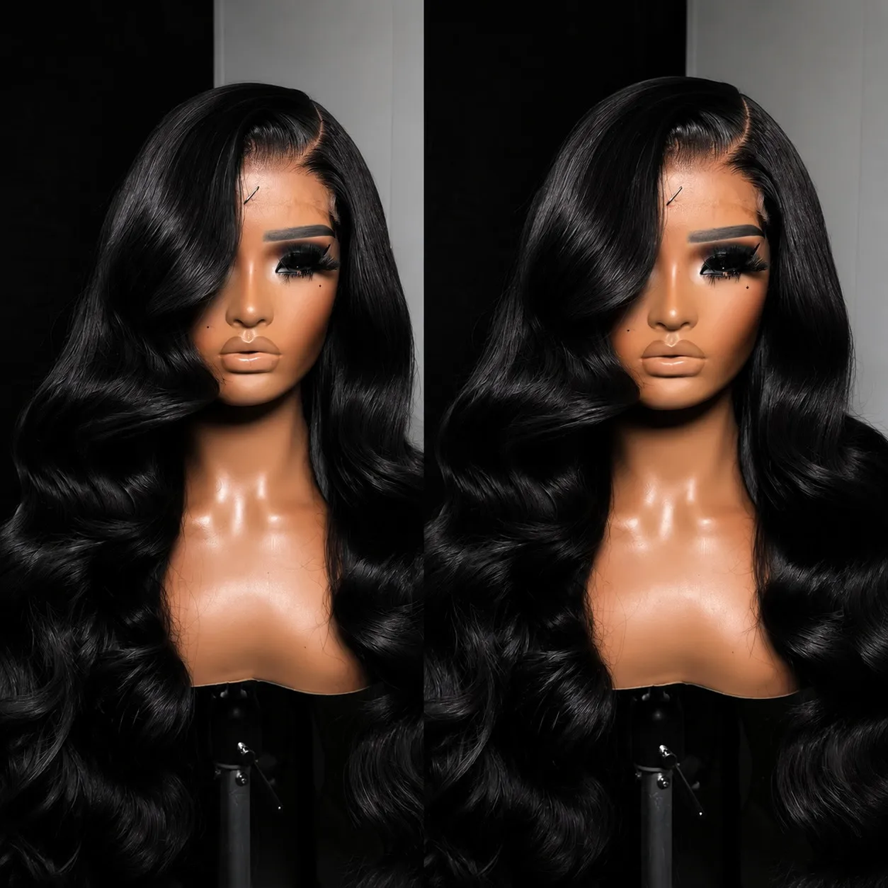 34 inch 13x6 HD Transparent Lace Frontal Human Hair Wigs 250% Body Wave Wigs Melt Skins HD Lace Wigs Remy Hair For Black Women view 5
