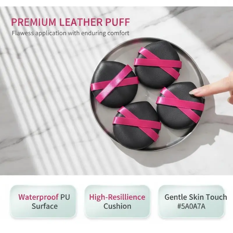 Makeup Sponge Puff Soft Non-Absorbent Beauty Gift with Pink Strap 1/3Pcs/Box for Girls Foundation Makeup Use