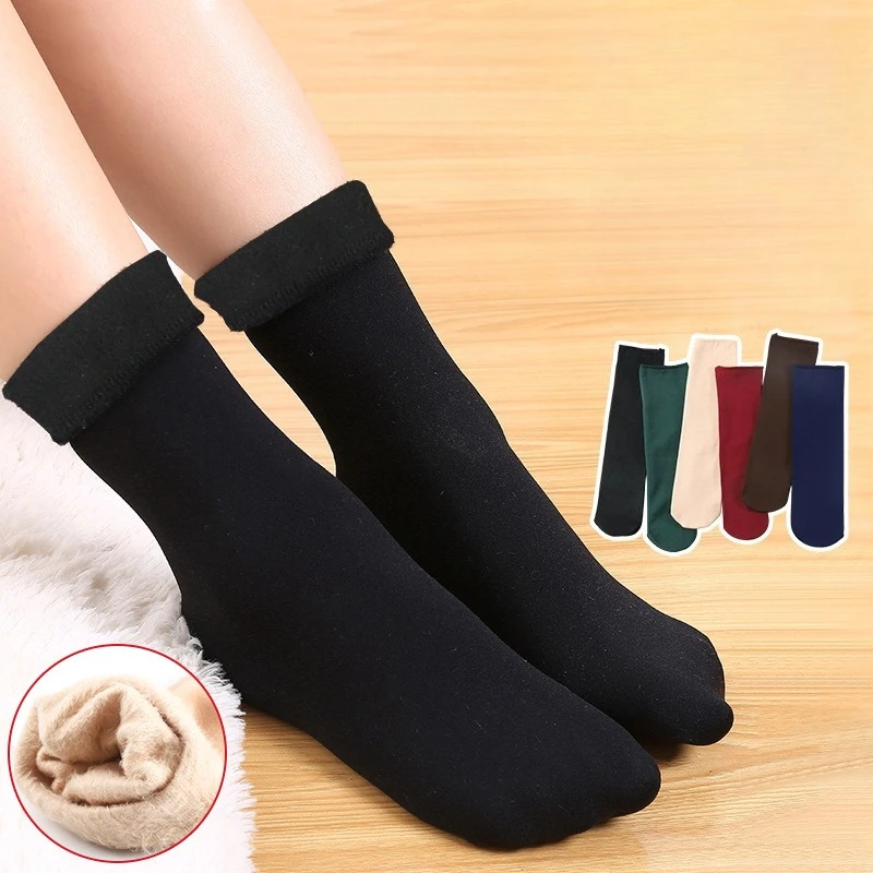 10 Paar Herbst-Winter-beiläufige, bequeme, dicke Schneesocken, modische, vielseitige, warme Röhrensocken, einfache Damensocken