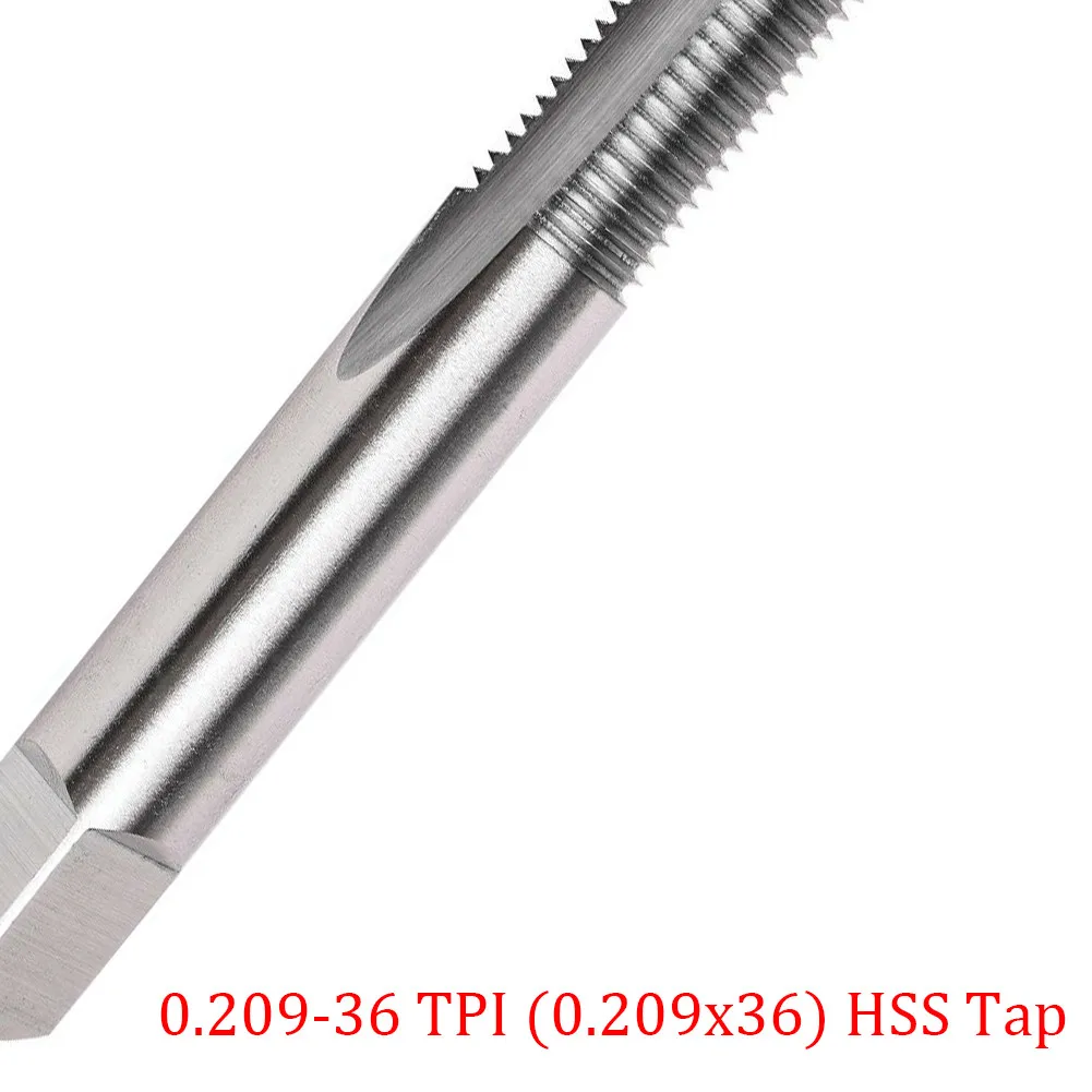 

0,209-36 TPI HSS Метчик 0,209x36 3 канавки 5 мм Конец привода Высокоскоростной стальной клапан DIY Работа Совершенно новый Высокое качество
