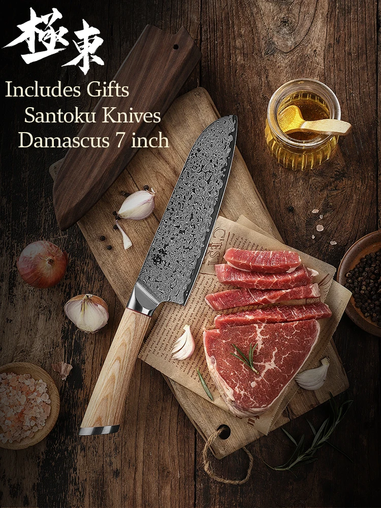 

67-layer steel V gold 10 Damascus kitchen knife chef Knives Gyuto Santoku Cleaver Paring Steak Slicing Utility Boning Salmon