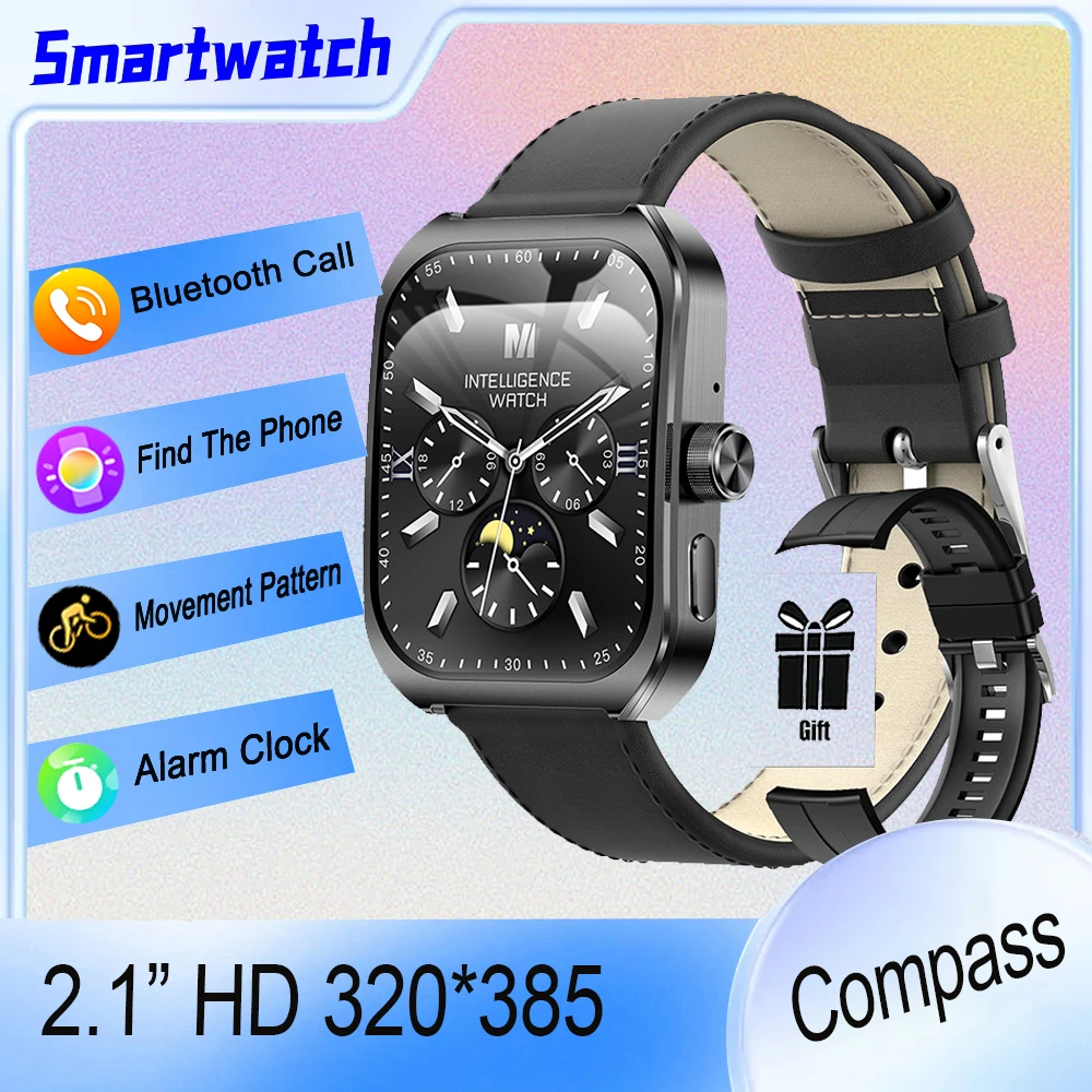 2025 New Camber Smartwatch 2.1” HD For Xiaomi Compass Bluetooth Call Wireless Charging Consumer Electronics Smart Watch Business