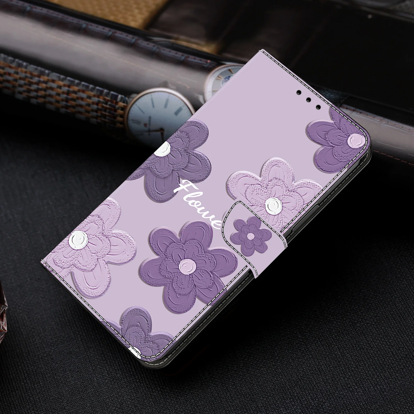 3D Magnetische Flip Leder Brieftasche Fall Für iPhone 17 16 15 14 13 12 11 X Xr Xs 8 7 6 6s Se2 Se3 2022/20 Mini Air Plus Pro Max – Detail 3