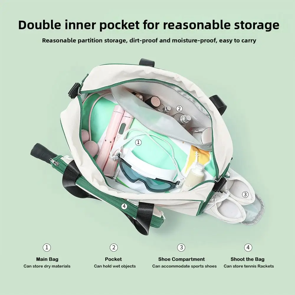 

Сумки для пиклбола большой емкости Съемная водонепроницаемая сумка-тоут для пиклбола Многофункциональная спортивная сумка с отделением для обуви