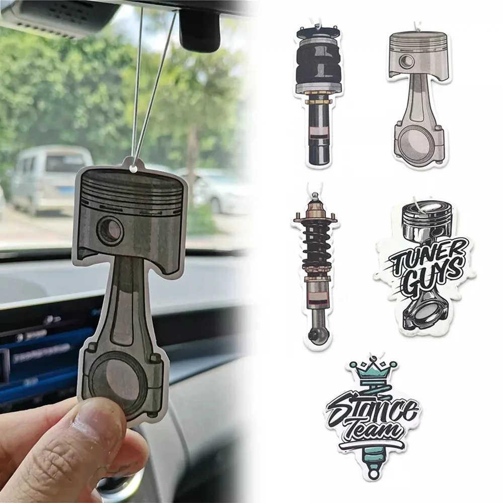 Auto Teile Kolben Stoßdämpfung Modell TUNER GUYS Duft Rückspiegel Anhänger Cartoon Jdm Zubehör Auto