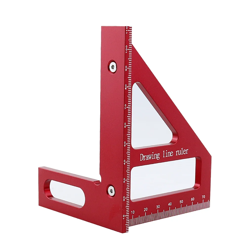 Precision Aluminum Alloy  Miter Triangle Ruler 45°/90° Woodworking Square Protractor  3D  Multifunctional Measuring Toolsolss