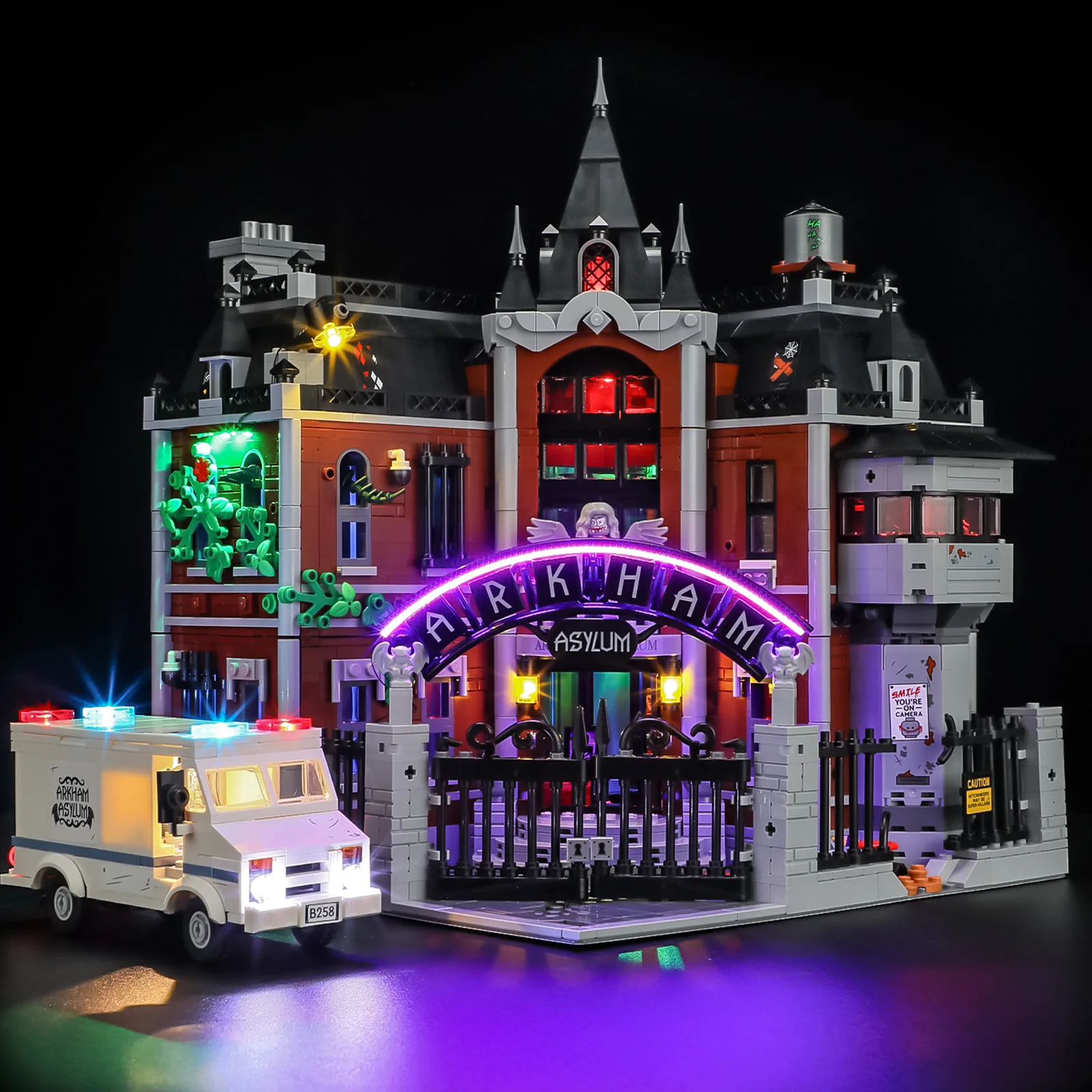 

(Только светодиодный светильник без кирпичей) 76300 Arkham Asylum Clown Hospital Ideas (не включает наборы строительных блоков, модель)