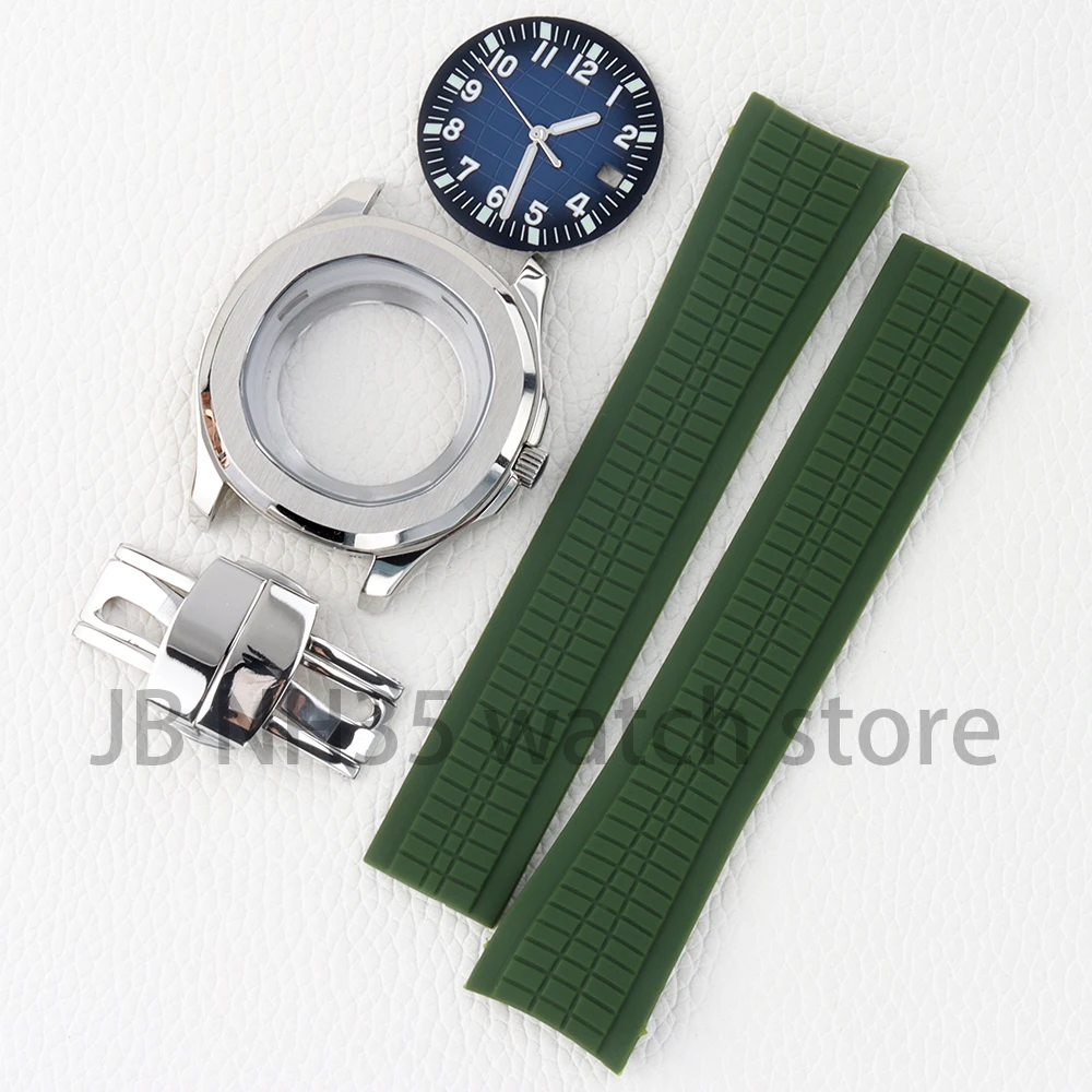 

42mm NH35 Watch Case Stainless Steel 31.5mm Dial Hands Green Luminous Dial for Aquanaut NH35/NH36 Movement Watch Accessories