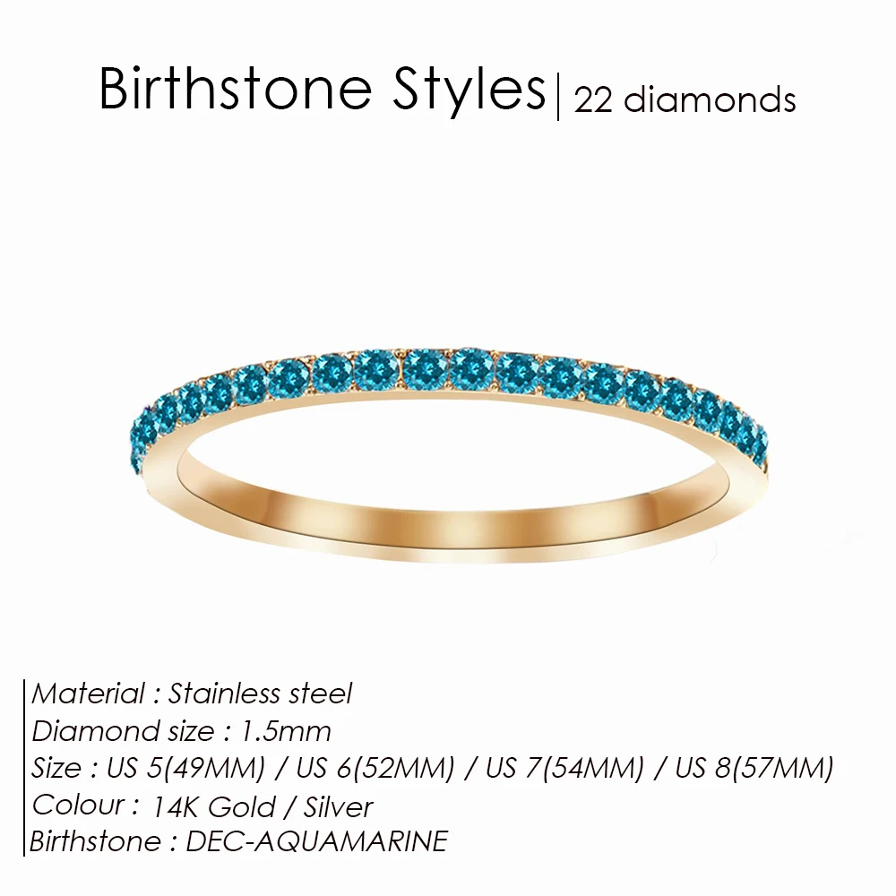 Women's Exquisite Birthstone Multi-Color Crystal Ring