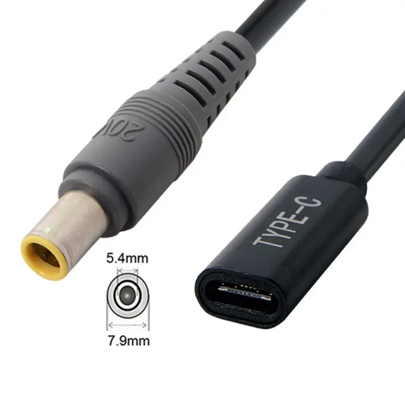 USB C to DC Power Cable for HP Lenovo 7.9x7.4mm Large Round Tip with Pin PD Charging Adapter Cord