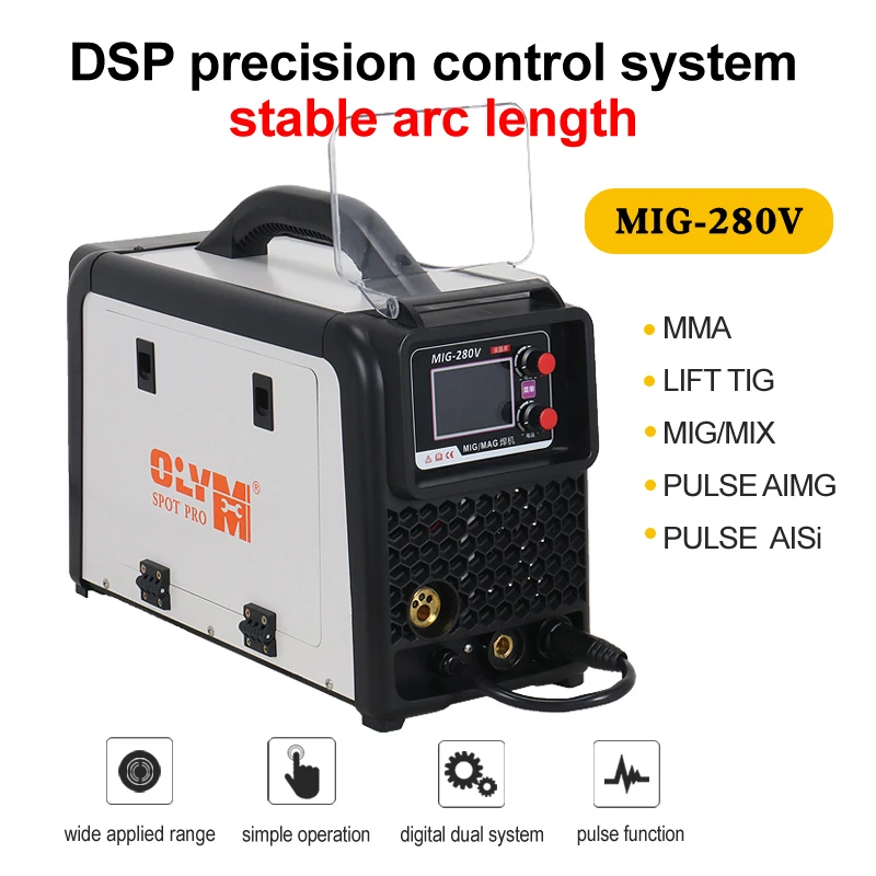 MIG 280 Multi Function Pulse Inverter Mig Tig Mma Welder Aluminum Welding Machine