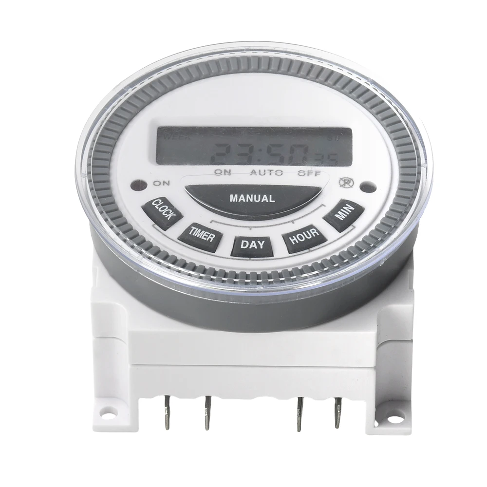 Relé de tempo de intervalo de 1 segundo 220V 12V Interruptor temporizador digital programável com tampa 10A ON/OFF removível Fornecimento doméstico