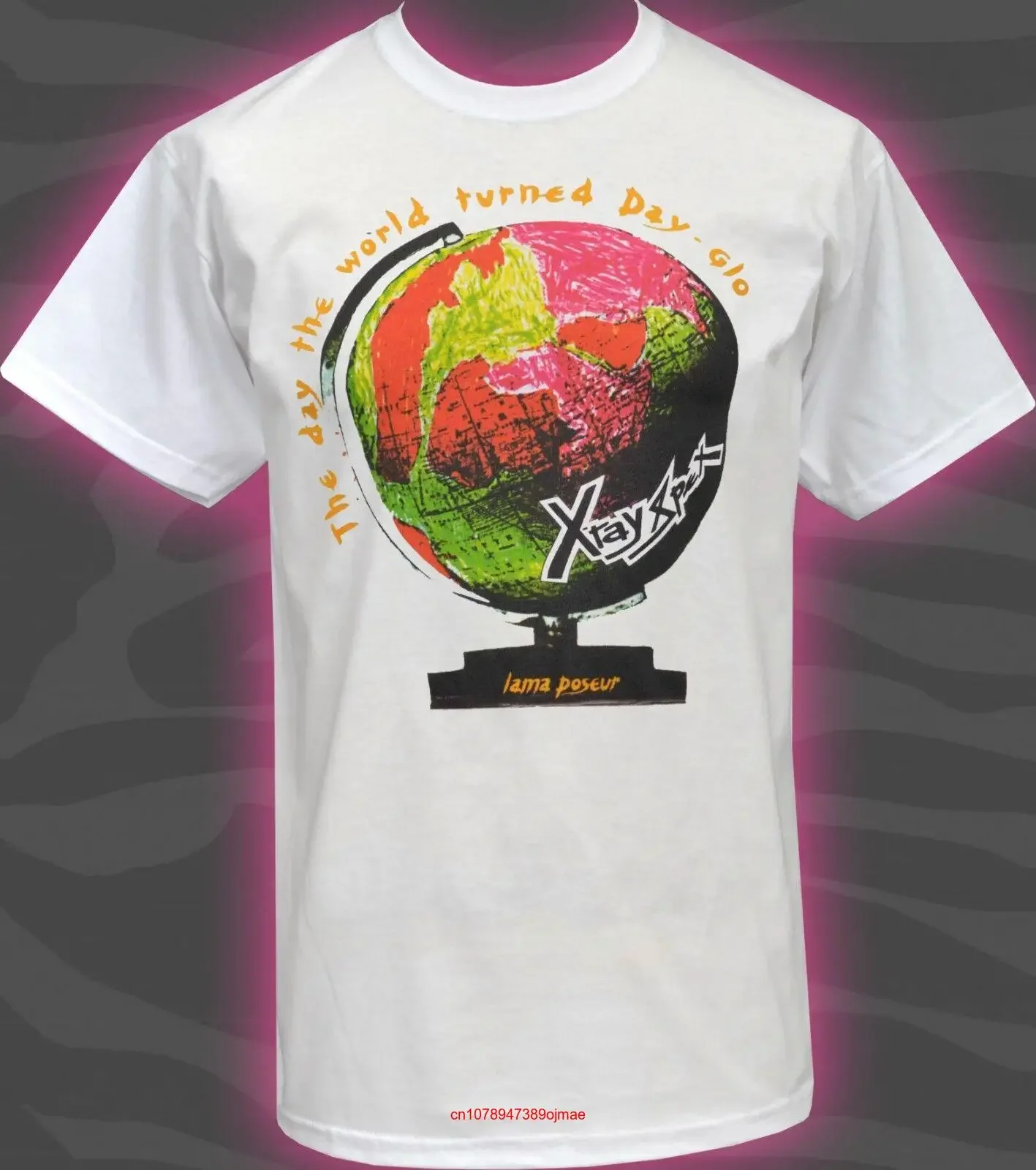 MENS T SHIRT POLY STYRENE XRAY SPEX FULL COLOUR WORLD TURNED DAY GLO PUNK S 5XL long or short sleeves