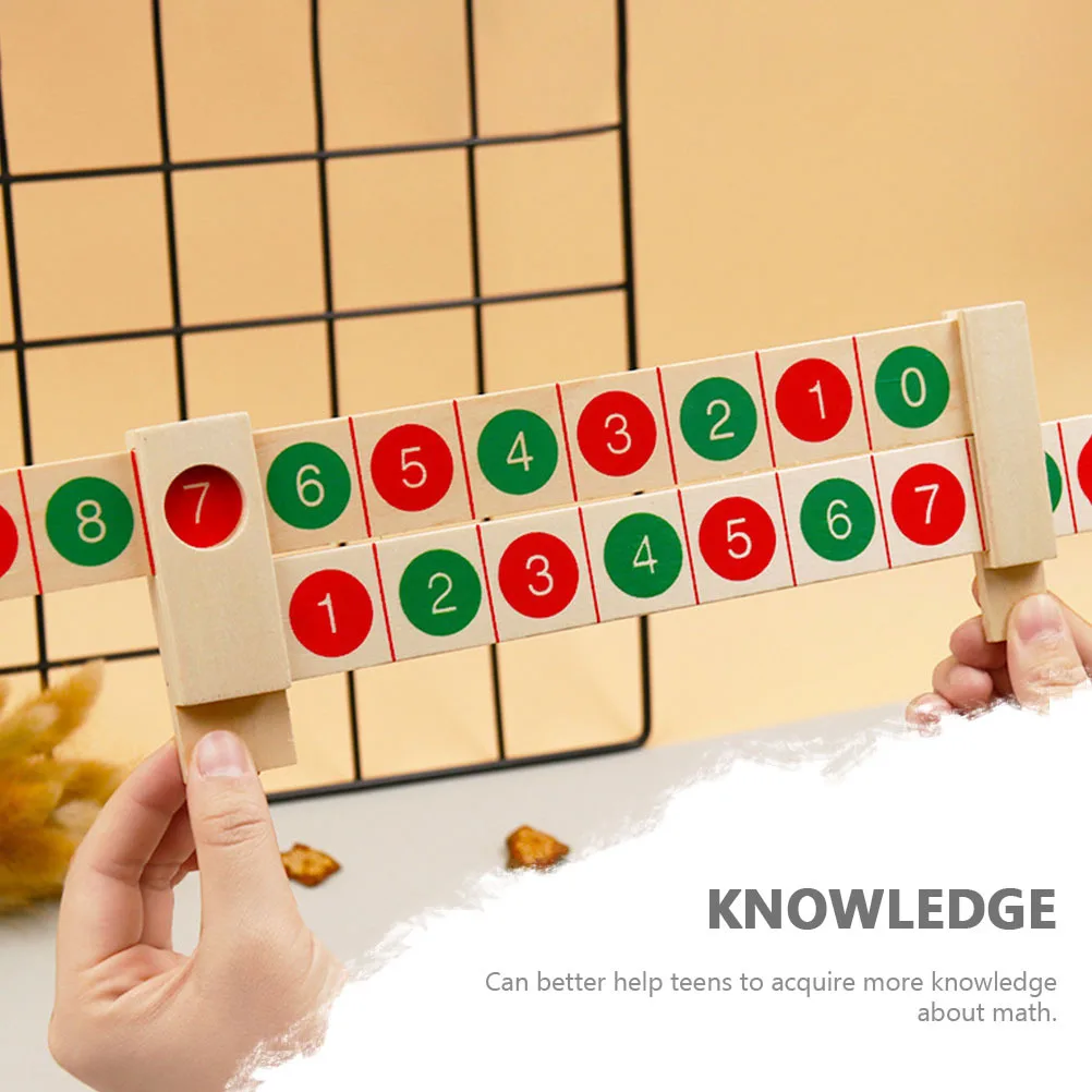 

Addition Subtract Learning Ruler Wooden Math Arithmetic Aid Develop Intelligence Easy Pull Use School Digital Ruler