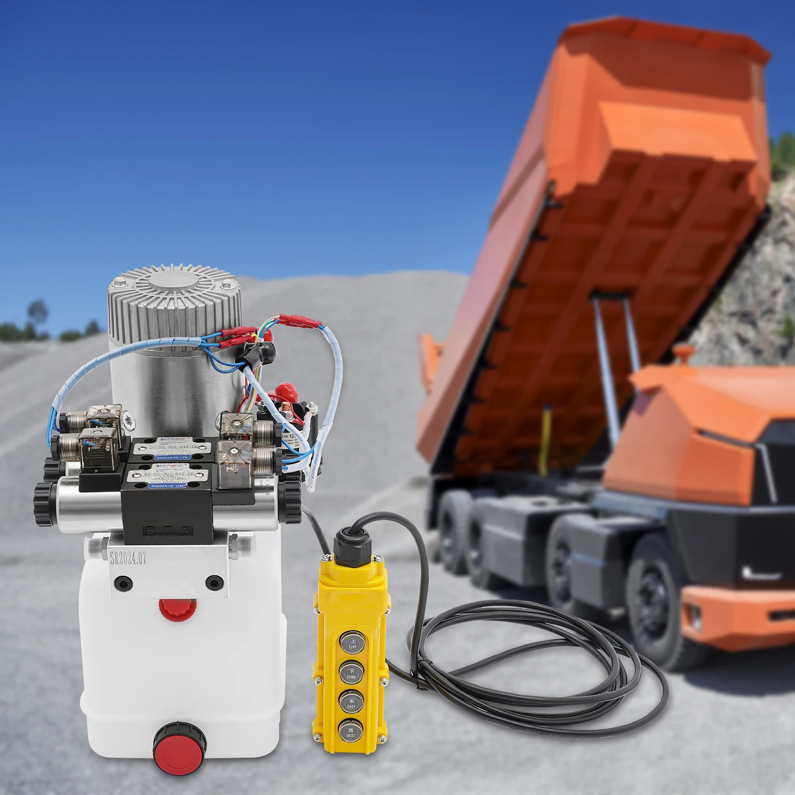 

Гидравлический насос двойного действия, гидравлический насос 4,5QT, 12 В постоянного тока, подъемная платформа, гидравлический блок питания, насос для прицепа