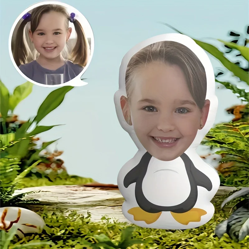 

A customized photo pillow penguin personalized plush pad, made of knitted polypropylene fabric, is an ideal gift for friends