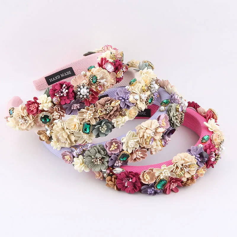 

Европейская и американская новая мода в стиле барокко, повязка на голову с сушеными цветами для женщин, милый универсальный аксессуар для волос