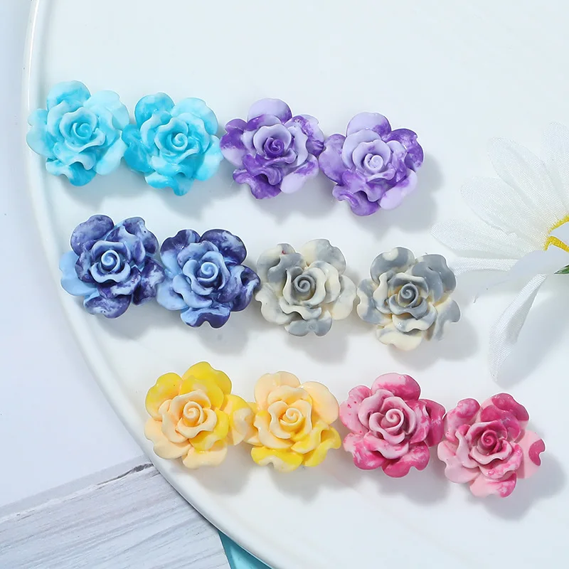 10CS 23มม.สีใหม่ระบบ Halo Dye เรซิ่นดอกไม้ DIY Handmade วัสดุอุปกรณ์ตกแต่ง Bright Oil