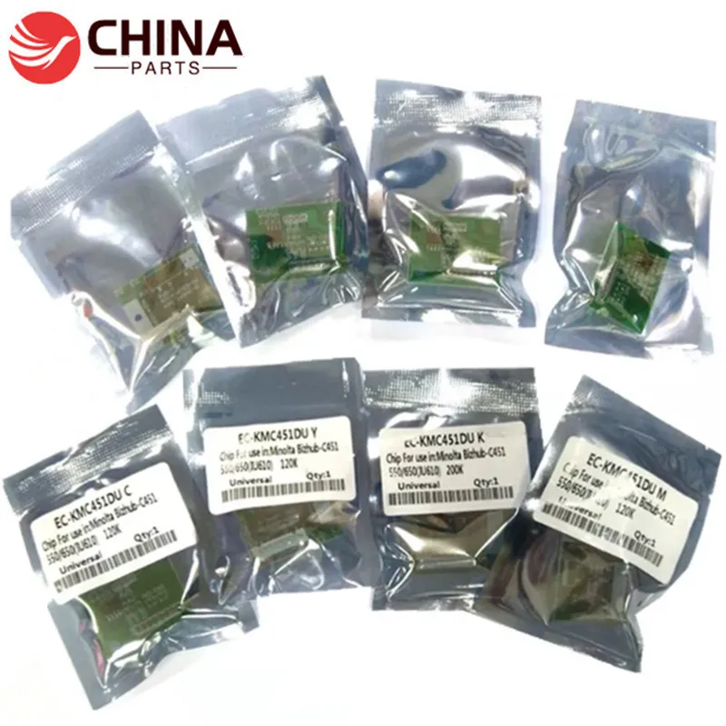 1Set CMYK Drum Chip Bizhub C451 Drum Unit Chip For Konica Minolta Bizhub C451 C550 C 451 550 650 C650 Imaging Unit Chip Reset