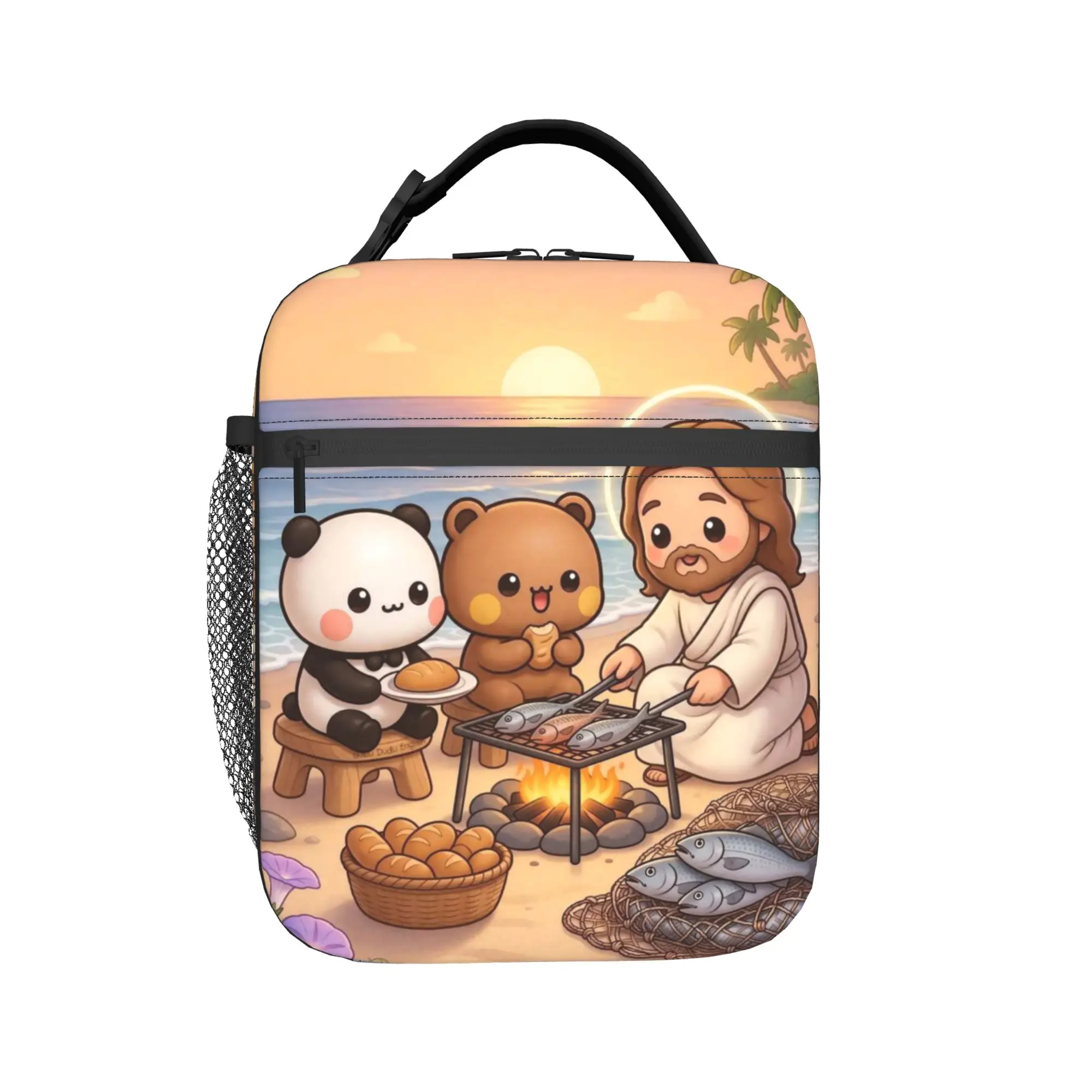 Cute Bear Bubu Dudu Jesus Insulated Lunch Bags High Capacity  Meal Container Thermal Bag Tote Lunch Box Work  Outdoor Men Women