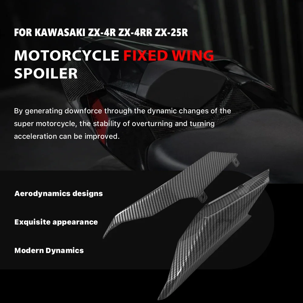 Motorrad-Heckflügel, fester Heckspoiler, passend für Kawasaki ZX-4R ZX-4RR ZX-25R 2020-2024, ABS-Zubehör