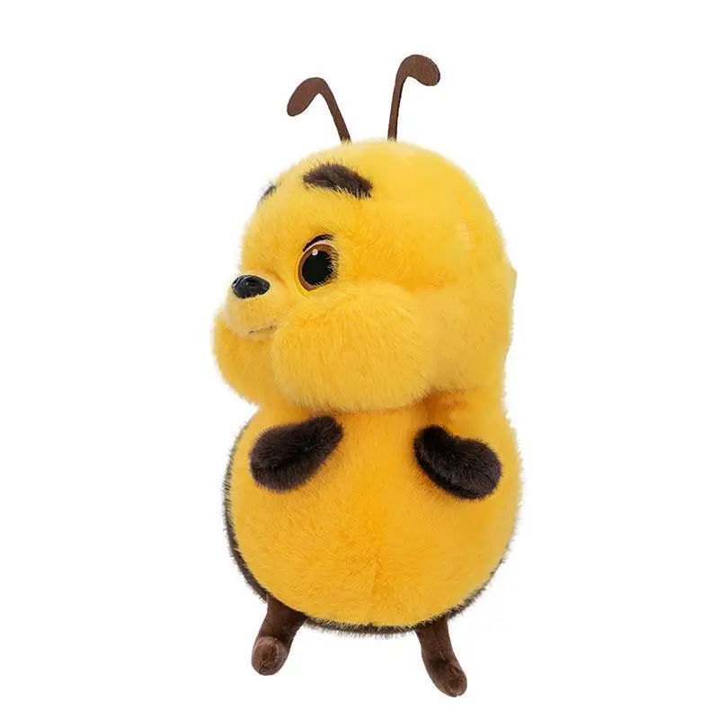 25cmの漫画風のかわいいミツバチのぬいぐるみ、柔らかくてキュートな春の昆虫、ミツバチのぬいぐるみ、かわいい黄色い大きな目の小さなミツバチのぬいぐるみ