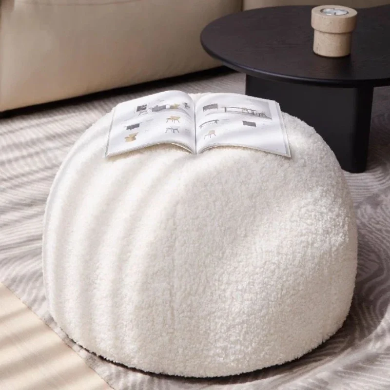 Modern Stools Portable Round Ottomans Living Room Puff Pouf Comfortable Lounges 1-person Sofa Decorative Aesthetic Footstool