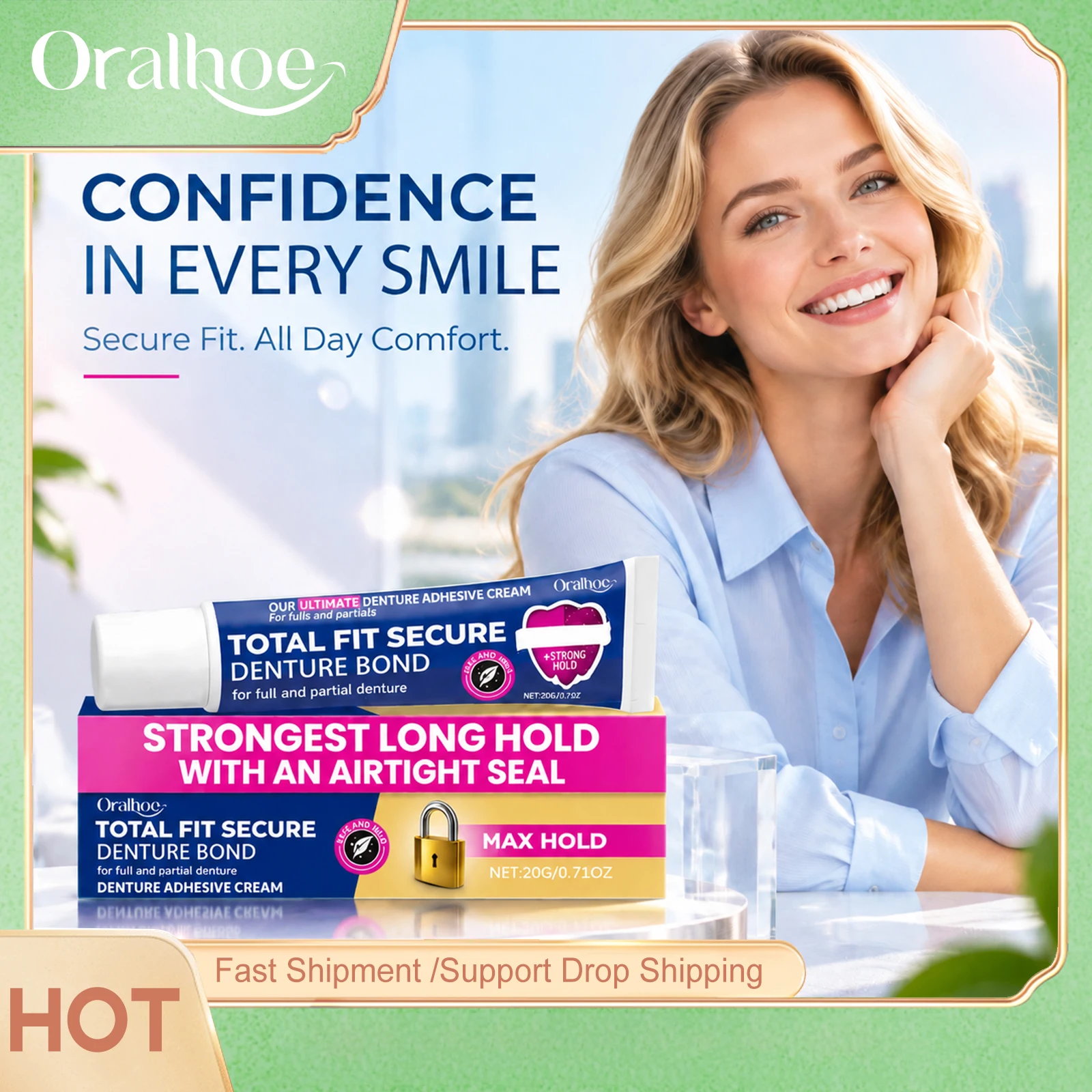 Upgraded Denture Adhesive Glue Comfort Fit Stable Hold For Adults Teeth Care Supplies Strong Professional Denture Adhesive Glues