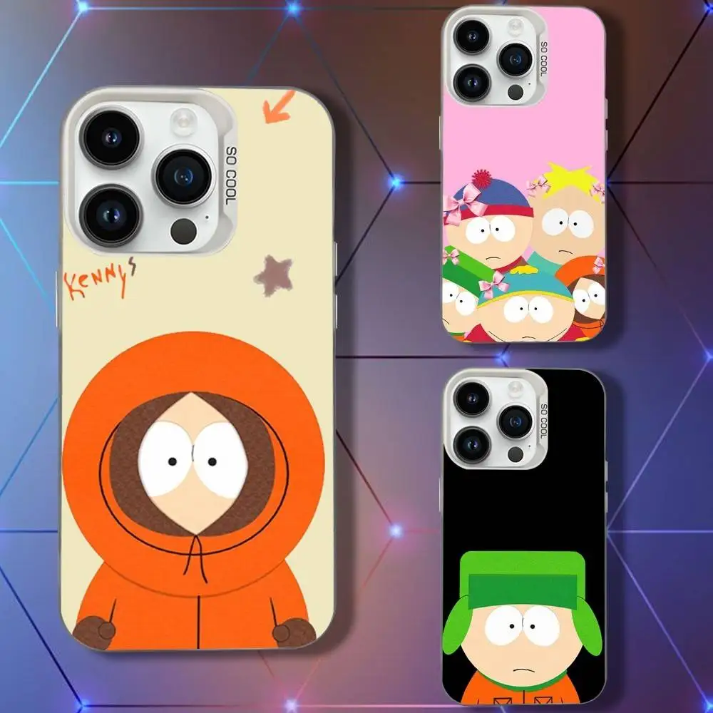 

Cartoon S-Souths P-Parks Phone Case For iPhone 16,15,14,13,12,11,Pro,XS,Max,Plus,Mini,SE White Candy Matte Shockproof Cover