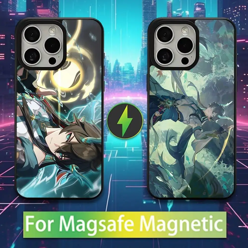 

Genshin Impact Game Xiao Phone Case For iPhone 16,15,14,13,12,11,Pro,Max,Plus,Mini,Magsafe,Magnetic Wireless Charging Case
