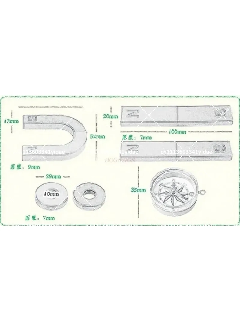 Physics Science Magnets Kit for, Education Science Experiment Tools Magnet Toy,Icluding Bar/Ring/Horseshoe/Compass Magnets-1