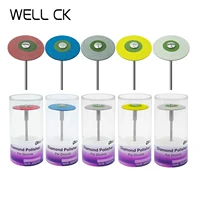 WELL CK, 1 unidad, disco de rueda pulidora de diamante de goma Dental para restauraciones de porcelana y Zirconia, ruedas pulidas dentales HP de 26mm