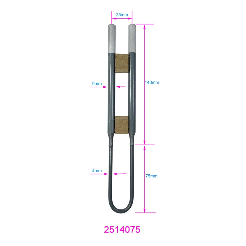 U Silicon Molybdenum Rod Heating Element MoSi2 1700/1800 Dental Lab Equipment Zirconia Ceramic Sintering Furnace Resistor