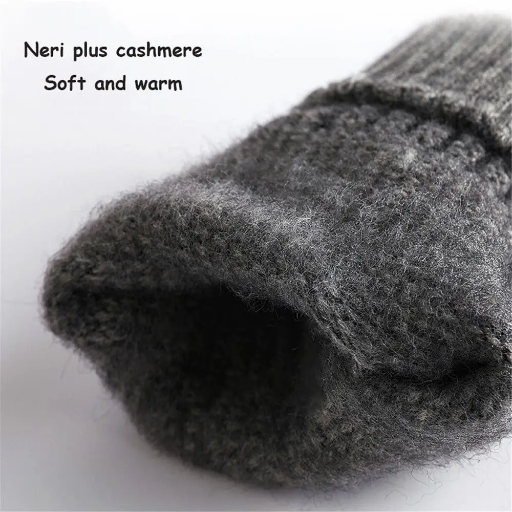 Knitted High Quality Thicken Business Men Gloves Wool Cashmere Male Mitten Touch Screen