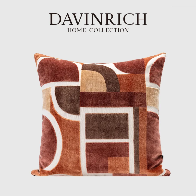 DAVINRICH Geometric Throw Pillow Covers Modern Luxury Abstract Contemporary Art Decorative Cushion Cases For Couch Sofa Bedroom