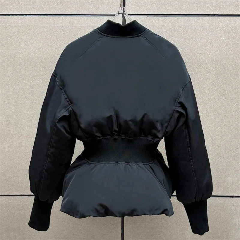 women's down jacket New autumn 2026 waist cinching slim fit puffer jacket White duck down filled warm thick coat women's jacket