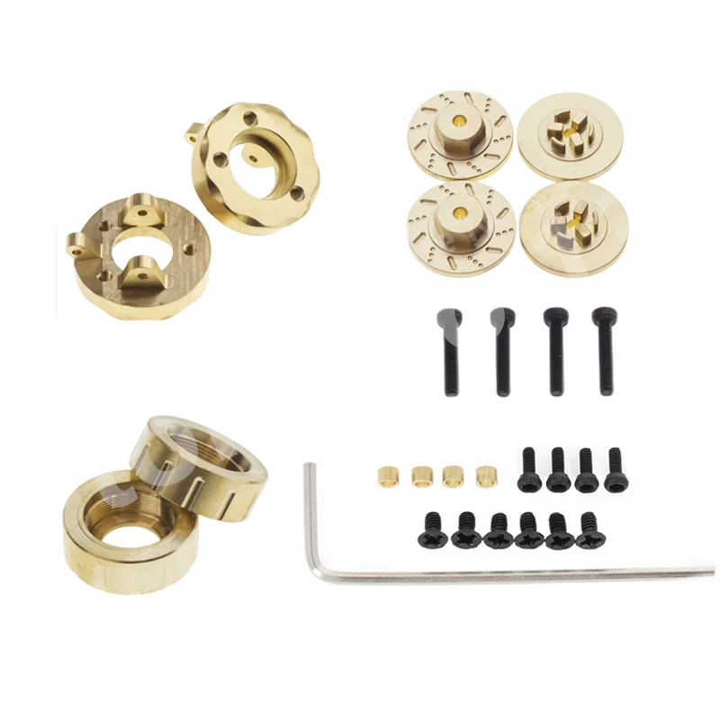 Brass Steering Cup Wheel Hex Hubs Adapter Conversion Internal Counterweight for 1/18 1/24 Kyosho Mini-z 4x4 RC Crawler Car Parts